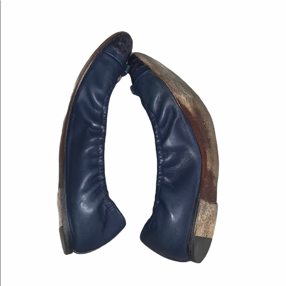 LOUIS VUITTON SNAKESKIN & LEATHER BALLERINA FLATS - Picture 5 of 8